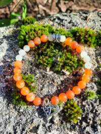 bracelet quartz et cornaline