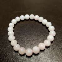 Bracelet quartz rose, perle de 8mm