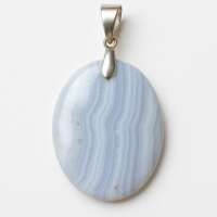 Pendentif en Calcédoine Bleue
