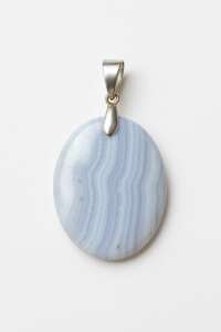 Pendentif en Calcédoine Bleue