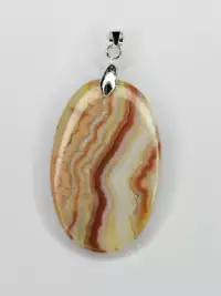 Pendentif en agate rubannée d’Indonésie aux bandes naturelles uniques, pierre d’ancrage et de protection