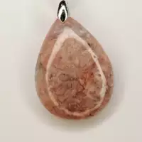 Pendentif en agate fleur naturelle Bijou en agate fleur avec motifs floraux Pendentif lithothérapie agate fleur