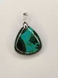 Pendentif en pierre naturelle Azurite-Malachite Bijou bleu et vert en azurite malachite Pendentif énergétique azurite malachite lithothérapie