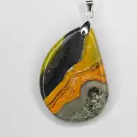 pendentif jaspe bumblebee jaune noir pierre naturelle bijou énergie vitale jaspe bumblebee pendentif pierre rare chakra solaire