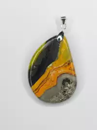 pendentif jaspe bumblebee jaune noir pierre naturelle bijou énergie vitale jaspe bumblebee pendentif pierre rare chakra solaire