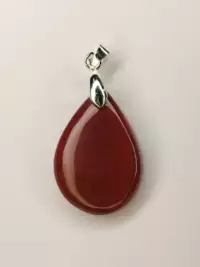 Pendentif en jaspe rouge naturel Bijou en pierre d’ancrage jaspe rouge Pendentif lithothérapie jaspe rouge