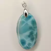 pendentif larimar bleu pierre naturelle bijou énergétique pierre larimar pendentif chakra gorge sérénité