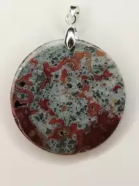 Pendentif en agate naturelle avec inclusions de marcassite Bijou en pierre d’agate et marcassite Pendentif agate marcassite lithothérapie
