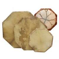Tambour chamanique octogonal en peau de chèvre naturelle – instrument rituel artisanal