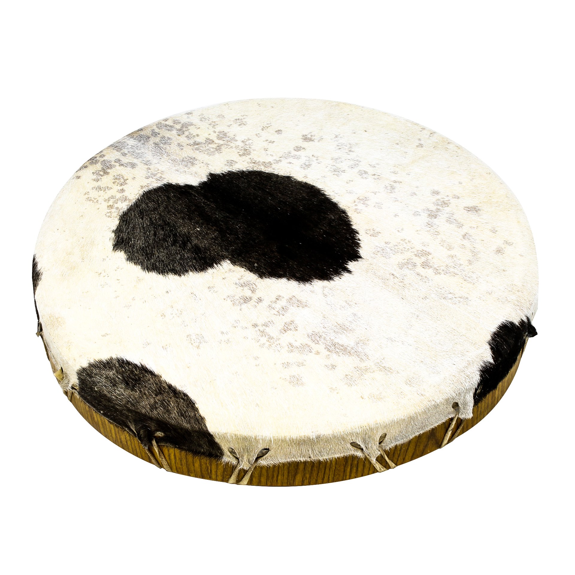 Tambour en cuir de chèvre avec poils plusieurs variations(40cm, 45cm, 50cm, 60cm)